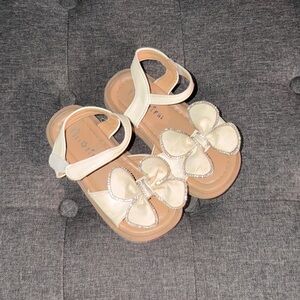 Charming Cream Kids Sandals with Bow